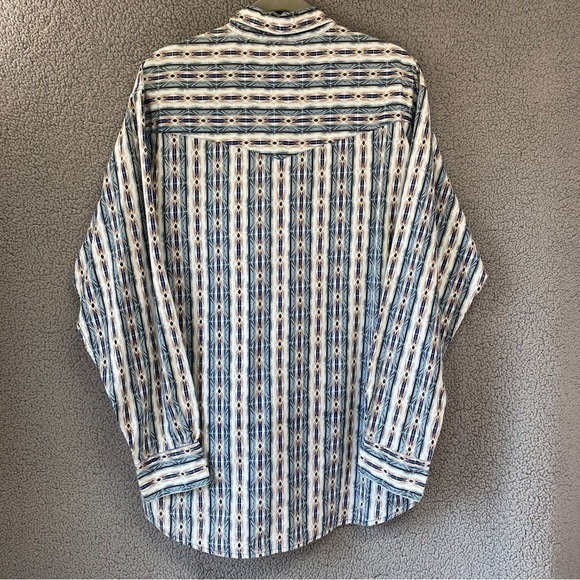 Vtg Western Plains Trading Co Western Cowboy Aztec Long Sleeve Button Shirt Sz L - Picture 7 of 11